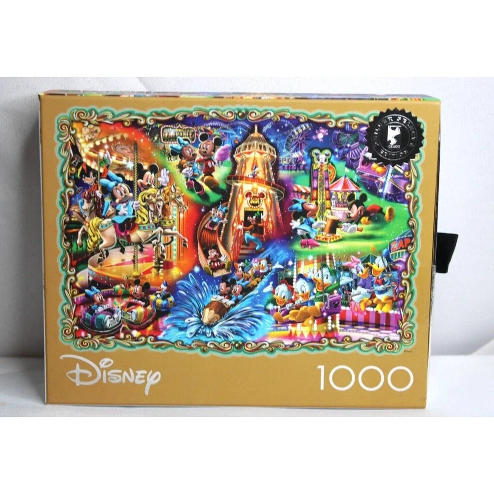 Mickey's Carnival~Disney SEALED 1000‎ Pc Puzzle w/Poster Ceaco Silver Select Ed.